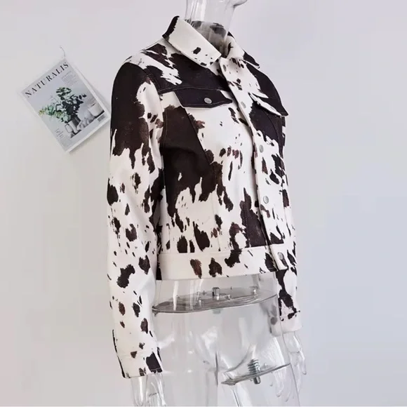 Western Cowhide Look Short Jacket - Picture 5 of 8